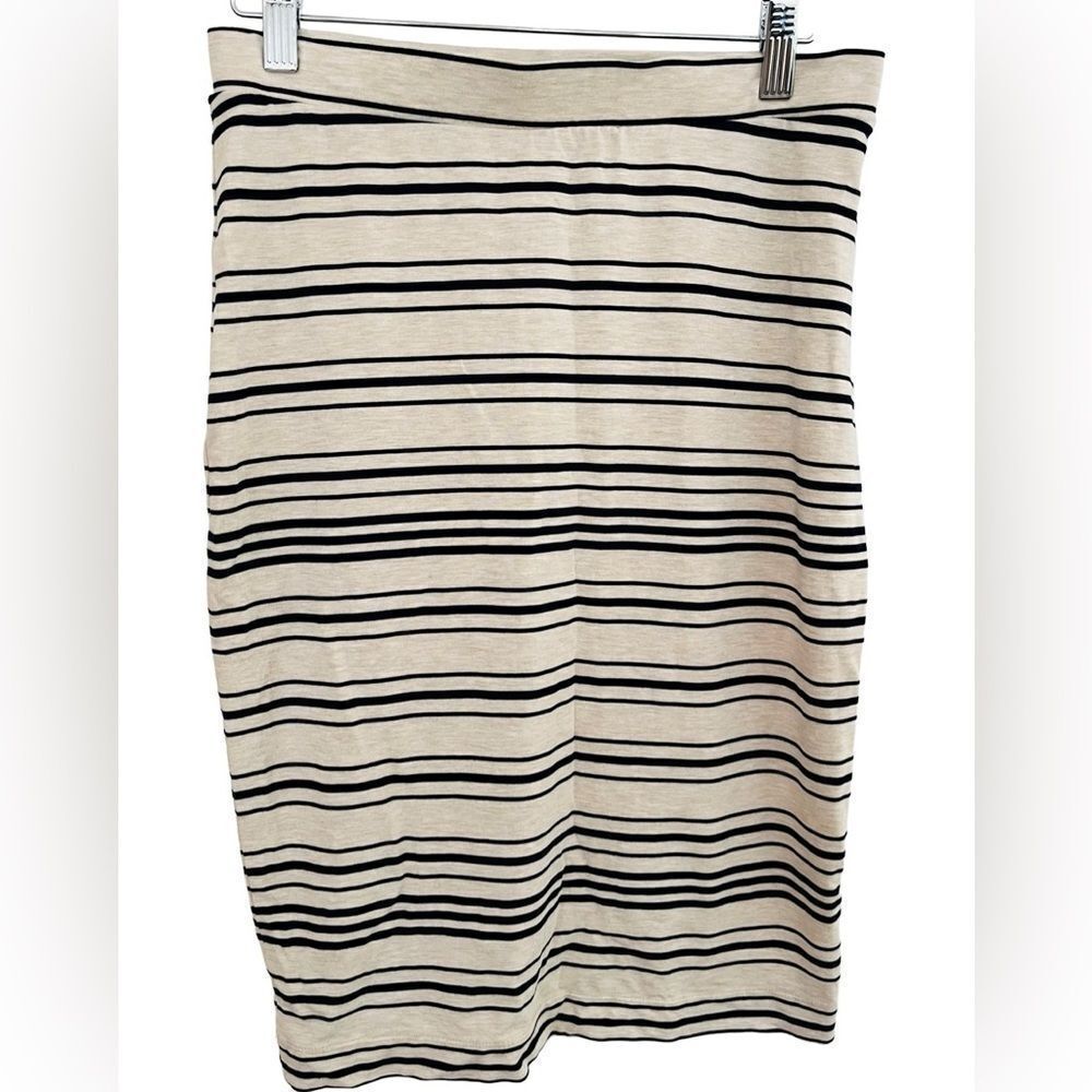 TART striped jersey pull on pencil skirt size M.
